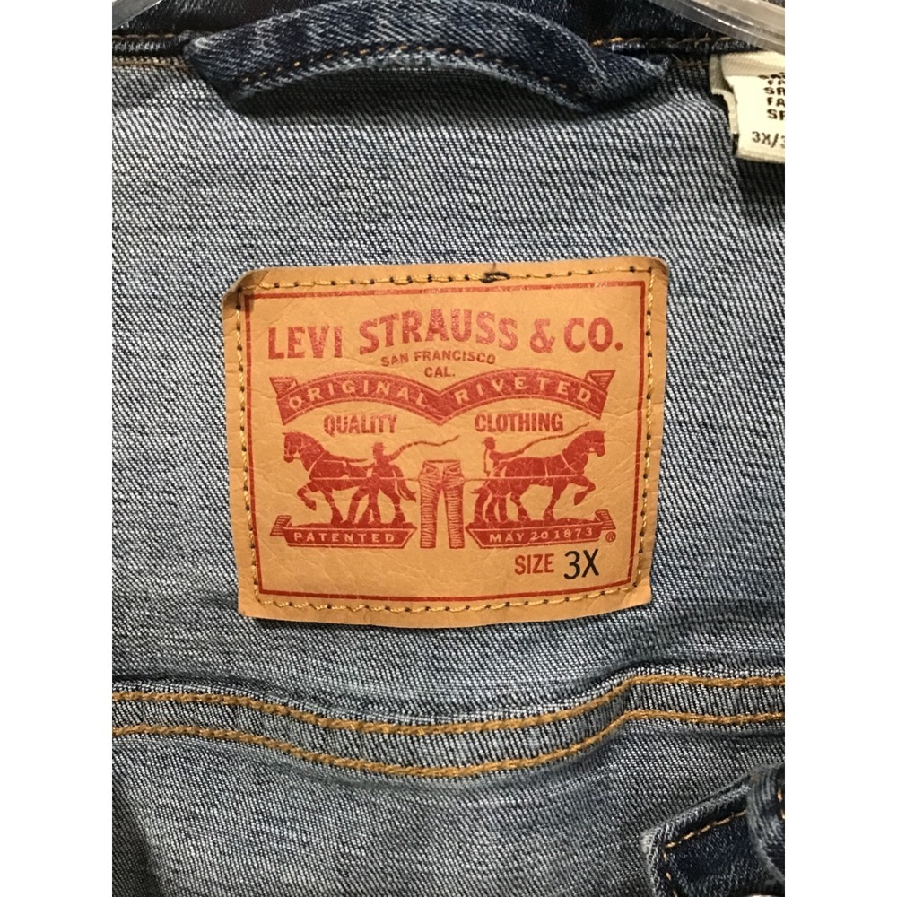 Levi's Women's Denim Trucker Jacket Blue Jean Size 3X Classic Americana 90s Y2K - Picture 3 of 8
